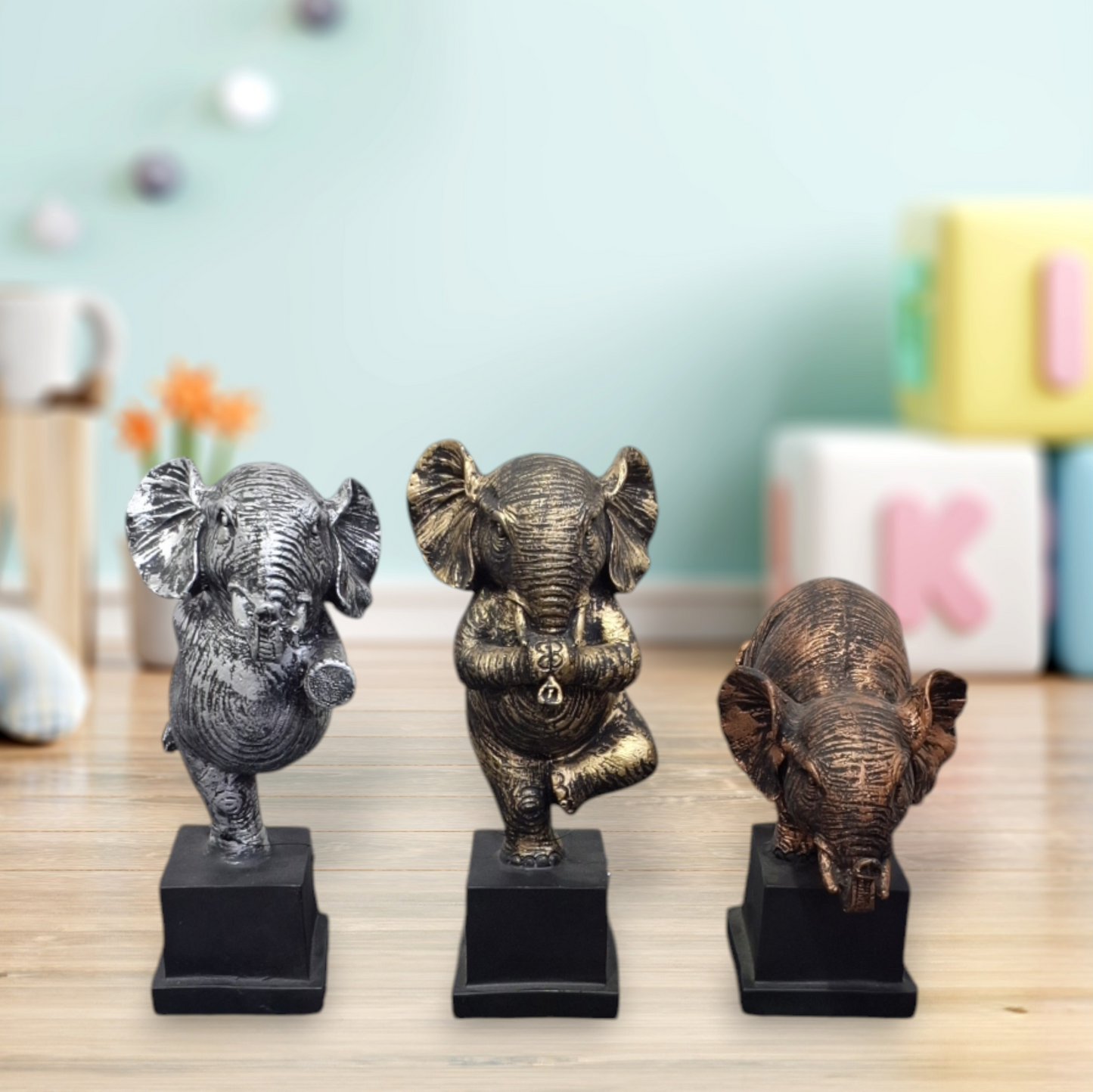 Yoga Elephants Set of 3