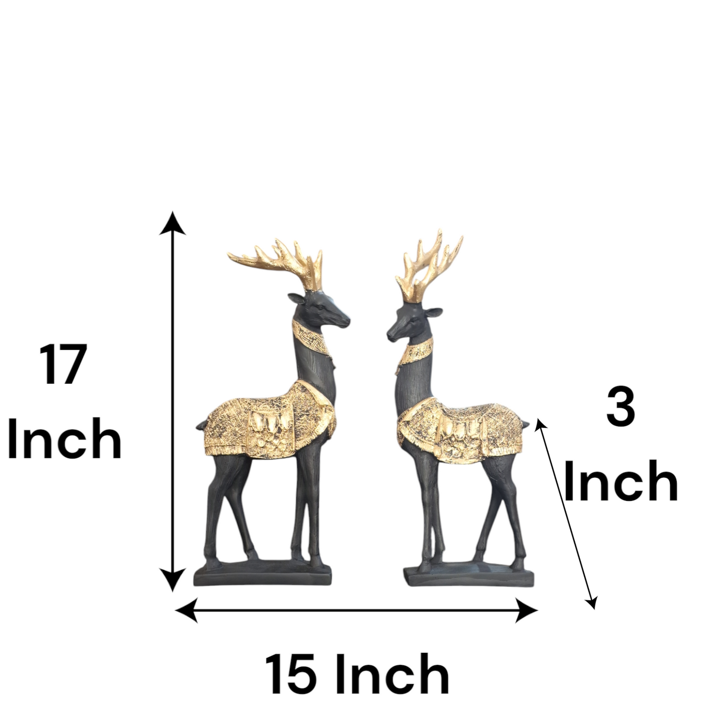 Black Golden Deer Set of 2