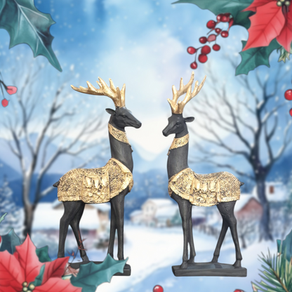 Black Golden Deer Set of 2