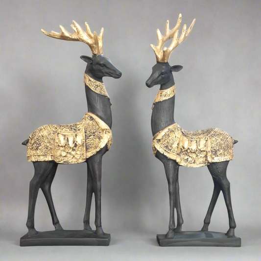 Black Golden Deer Set of 2